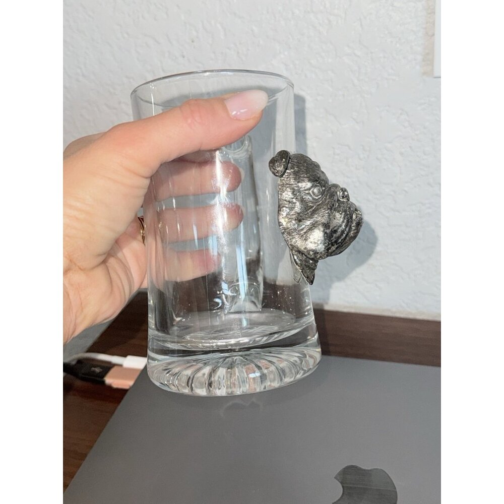 Arthur Court Pewter Bulldog Glass Beer Mug Stein Georgia Bull Dogs - Picture 4 of 4
